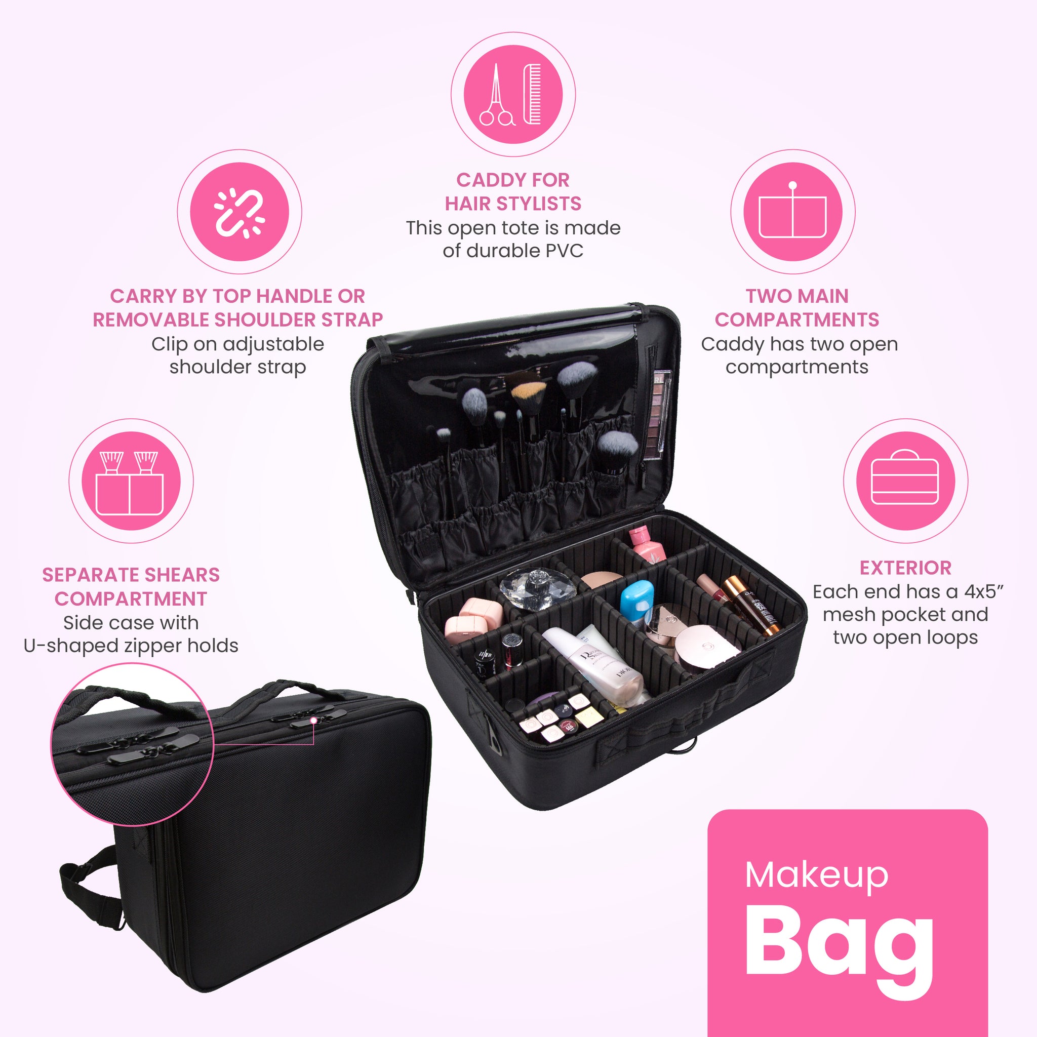 Makeup Stylist Tool Bag Black